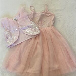 Pink Tulle Frozen Dress & Sequin Vest